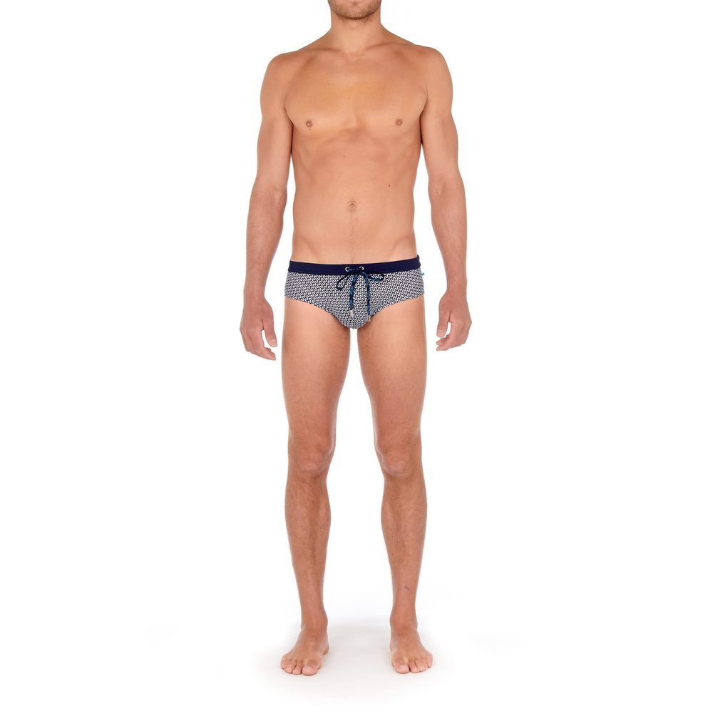 HOM Corbiere Swim Mini Briefs Black Print LG (35" Waist)